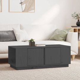  Stolik kawowy, szary, 110x50x40 cm, lite drewno sosnowe