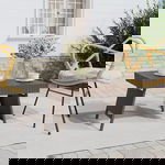  Składany stolik boczny, brązowy, 60x40x38 cm, polirattan
