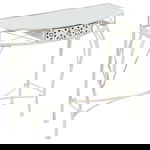  Stolik boczny w stylu francuskim, metalowy, 82x39x76 cm, biały
