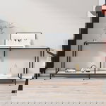  Stolik konsolowy, biały, 160x35x75,5 cm, szkło hartowane