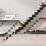  Stolik konsolowy, czarny, 140x35x75,5 cm, szkło hartowane