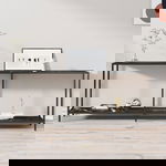  Stolik konsolowy, czarny, 200x35x75,5 cm, szkło hartowane