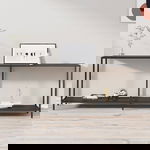  Stolik konsolowy, czarny, 200x35x75,5 cm, szkło hartowane