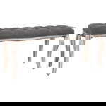  Ławka do przedpokoju, drewno lite, 110x38x48 cm, ciemnoszara