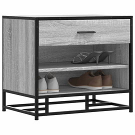  Ławka na buty Szara Sonoma 60x40x53,5 cm Drewno i metal