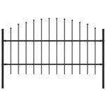  Panel ogrodzeniowy z grotami (0,75-1) x 1,7 m, stal, czarny