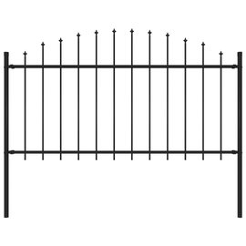  Panel ogrodzeniowy z grotami, stal, (1,25-1,5) x 1,7 m, czarny