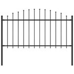  Panel ogrodzeniowy z grotami, stal, (1,25-1,5) x 1,7 m, czarny