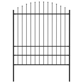  Panel ogrodzeniowy z grotami, stal, (1,75-2) x 1,7 m, czarny