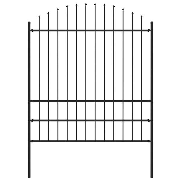  Panel ogrodzeniowy z grotami, stal, (1,75-2) x 1,7 m, czarny
