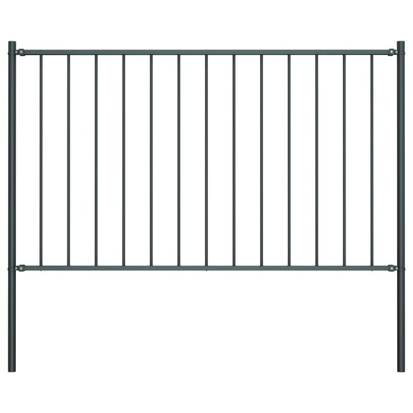  Panel ogrodzeniowy ze słupkami, kryta proszkowo stal, 1,7x0,75m