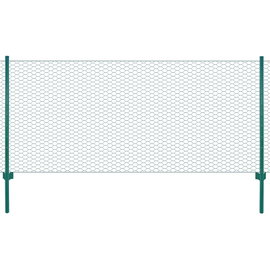  Siatka ogrodzeniowa ze słupkami, stal, 25 x 0,75 m, zielony