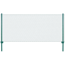  Siatka ogrodzeniowa ze słupkami, stal, 25 x 0,75 m, zielony