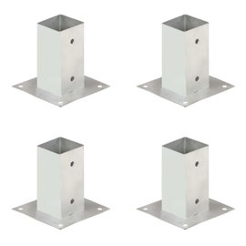 Podstawy słupów, 4 szt., galwanizowany metal, 71 mm