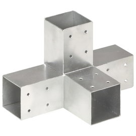  Łącznik do słupków w kształcie X, galwanizowany metal, 71x71 mm