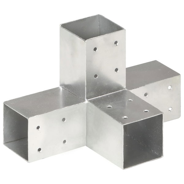  Łącznik do słupków w kształcie X, galwanizowany metal, 71x71 mm