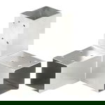  Łącznik do słupków w kształcie Y, galwanizowany metal, 71x71 mm
