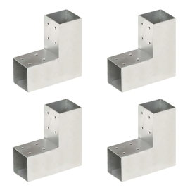  Łączniki w kształcie L, 4 szt., galwanizowany metal, 71x71 mm