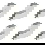  Łączniki w kształcie L, 4 szt., galwanizowany metal, 91x91 mm