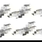  Łączniki w kształcie X, 4 szt., galwanizowany metal, 71x71 mm