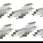  Łączniki w kształcie X, 4 szt., galwanizowany metal, 91x91 mm