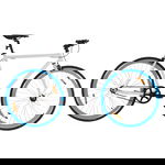  Rower single speed, biało-niebieski, 700c, 59 cm