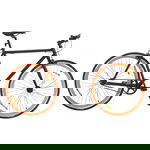 Rower single speed, czarno-pomarańczowy, 700c, 59 cm