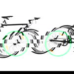  Rower single speed, czarno-zielony, 700c, 55 cm