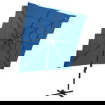  4-poziomowy parasol na aluminiowym słupku, niebieski 250x250 cm