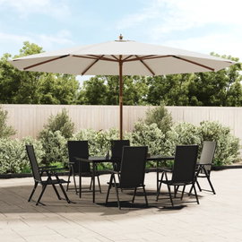  Parasol ogrodowy na drewnianym słupku, piaskowy, 400x273 cm