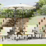  Parasol ogrodowy na stalowym słupku, biały, 223x223x213 cm