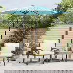  Parasol ogrodowy na stalowym słupku, niebieski, 223x223x213 cm