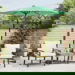  Parasol ogrodowy na stalowym słupku, zielony, 223x223x213 cm