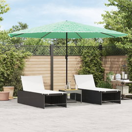  Parasol ogrodowy na stalowym słupku, zielony, 388x388x248 cm
