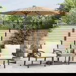  Parasol ogrodowy na stalowym słupku, brązowy, 223x223x213 cm