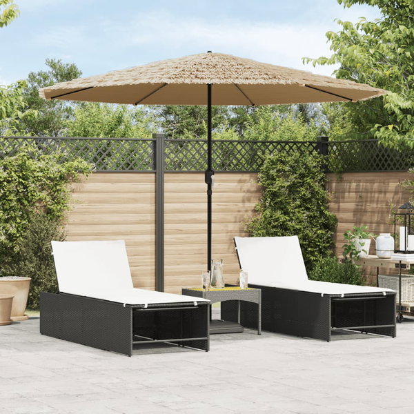  Parasol ogrodowy z LED, stalowy słupek, brązowy, 324x324x247 cm