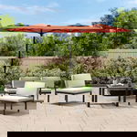  Podwójny parasol ogrodowy z LED, terakota, 316x240 cm