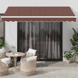  Automatycznie zwijana markiza z LED, brązowa, 350x250 cm