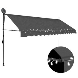  Ręcznie zwijana markiza z LED, 400 cm, antracytowa