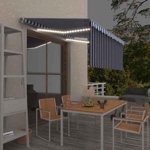  Ręcznie zwijana markiza z zasłoną i LED, 3,5x2,5 m