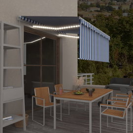  Ręcznie zwijana markiza z zasłoną i LED, 3,5x2,5 m