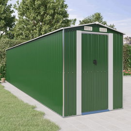  Szopa ogrodowa, zielona, 192x855x223 cm, stal galwanizowana