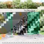  Szopa ogrodowa, zielona, 225x89x161 cm, stal galwanizowana