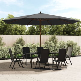  Parasol ogrodowy na drewnianym słupku, antracytowy, 400x273 cm