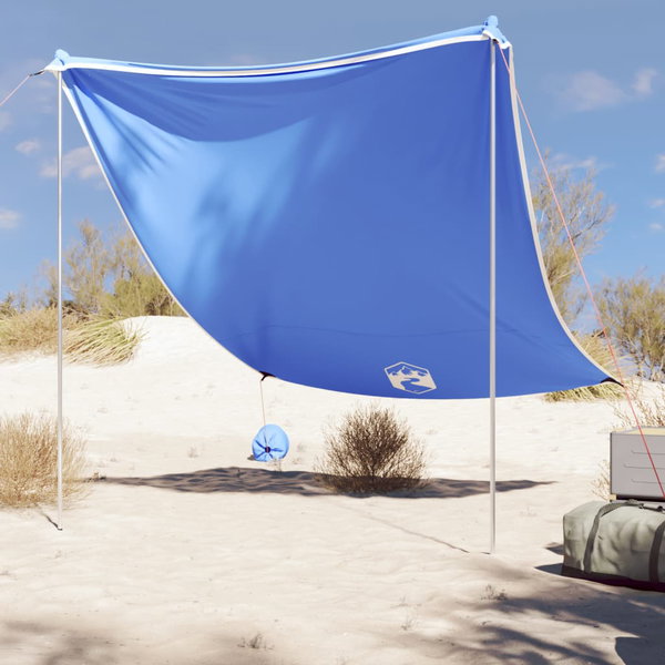  Zadaszenie na plażę, z obciążnikami, niebieskie, 214x236 cm