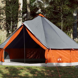  Namiot rodzinny tipi, 12-os., szaro-pomarańczowy, wodoszczelny