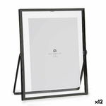 Ramka na Zdjęcia Czarny Metal Szkło Plastikowy 20,5 x 1 x 25,2 cm (12 Sztuk)