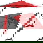 Parasol ogrodowy boczny na wysięgniku kwadratowy 250 x 250 cm czerwony