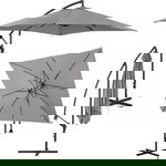 Parasol ogrodowy na wysięgniku kwadratowy 250 x 250 cm ciemnoszary