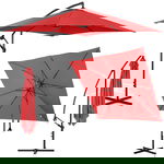 Parasol ogrodowy na wysięgniku kwadratowy 250 x 250 cm czerwony